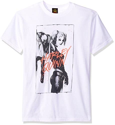 Image of DC Comics Men's Batman Inked Harley Quinn T-Shirt, White, 2XL