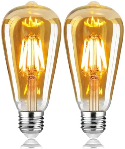 Image of Woowtt 6W Vintage E27 Edison LED Bulb - Dimmable Filament, 600LM 2700K Warm White Decorative Light, Pack of 2