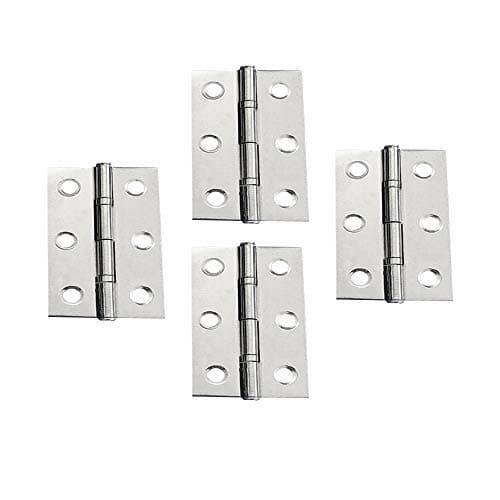 Image of YOFASEN Home Folding Butt Hinges - Stainless Steel Outdoor Cabinet Furniture Bearing Hinges with Screws, Silver, 3 Inch(70x44x1.2mm) - 4pcs