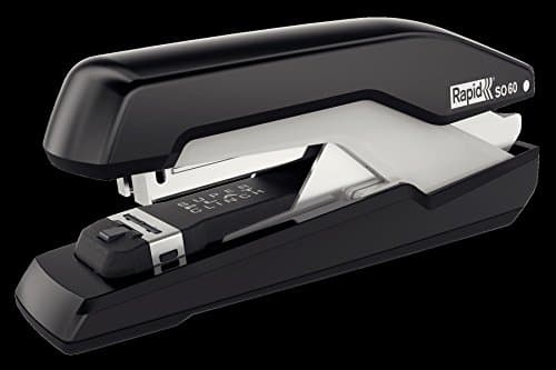 Image of Rapid Supreme Omnipress SO60 Full Strip Stapler, 60 Sheet Capacity, Low Effort Stapling, Super Flat Clinch Stapling, Includes Staples, Black/Grey, 5000552