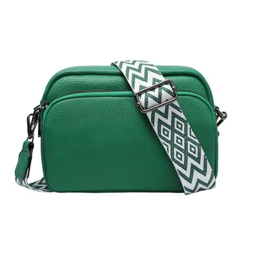 Image of ZOUIQSS Crossbody Bags for Women Leather Handbags Shoulder Bags with Adjustable Wide Strap Cross Body Bag for Ladies with Multiple Pockets(Green)
