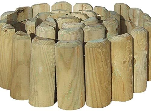Image of PaMeer-Natural Wooden Border Edging, Roll Log Roll Border Edging, Flexible Garden Borders Edging, Garden Fence, Lawn Edging Border Wooden 1.8m x 15cm