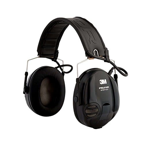 Image of 3M Peltor SportTac Foldable Headset Hearing Protection Earmuffs for Sudden Loud Impulse Noises, Shooting Earmuffs for Hunting and Shooting, SNR-26 dB, Black/Red