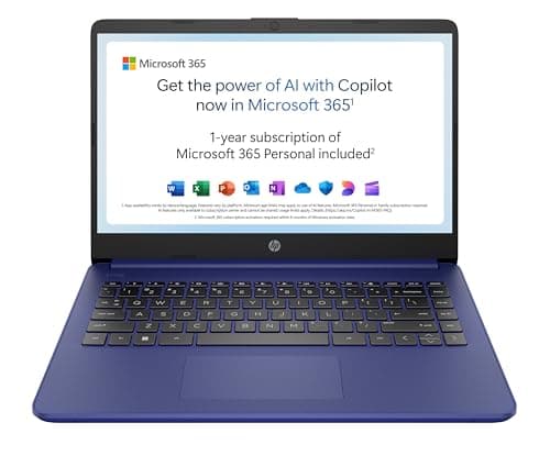 Image of HP 14” Laptop | Intel N150 Processor | 4 GB RAM | 128 GB UFS | Intel UHD Graphics | HD Display | Up to 11 hrs battery | Microsoft 365 Personal 12 month included | Windows 11 | Blue | 14-dq6002sa