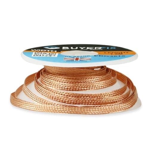 Image of ebuyerfix Desolder Desoldering Braid Wick Wire Mop Solder Sucker Fluxed Remover (Width 3.5mm)