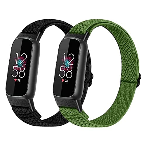 Image of TumpCez Elastic Nylon Strap Only Compatible with Fitbit Luxe Strap for Women Men,Adjustable Stretchy Soft Sport Band Replacement Wristband