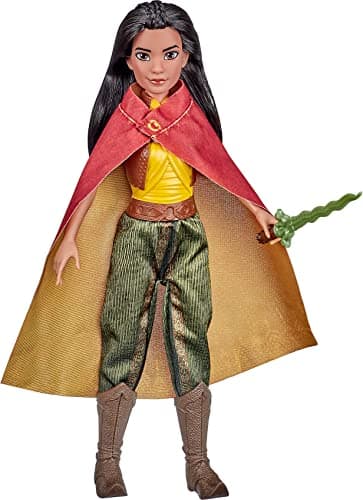 Image of Disney Princess Raya Fashion Doll with Clothes, Shoes, and Sword, Toy Inspired by Disney's Raya and the Last Dragon Movie, Gold, E9568