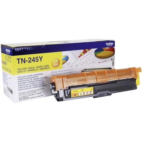 Image of Brother TN-245Y Toner Cartridge, Yellow, Single Pack, High Yield, Includes 1 x Toner Cartridge, Brother Genuine Supplies