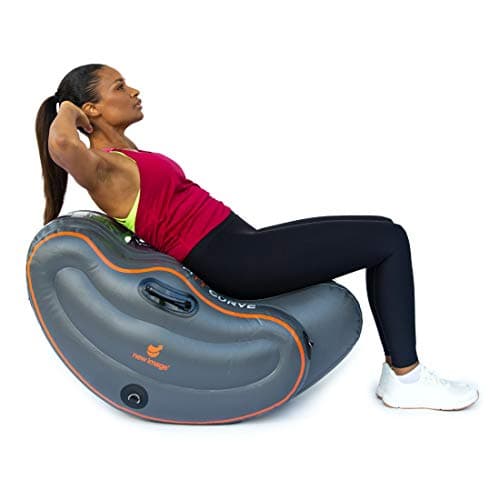 Image of New Image FITT Curve Inflatable Total Body Workout System - Core Strength, Balance & Flexibility Trainer with Resistance Bands & Exercise Guide - Portable Home Fitness Platform