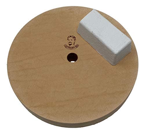 Image of 5" (1" Width) Leather Honing Wheel - Fits 1/2" Arbor - Buffing Compound Included