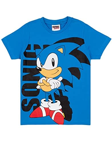 Image of SONIC THE HEDGEHOG T Shirt for Boys | Kids Blue Supersonic Character Top | Game Clothing Merchandise 5-6 Years
