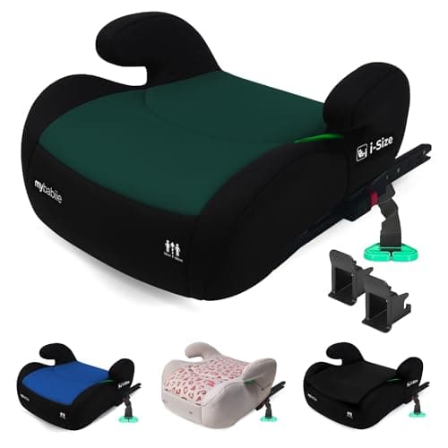 Image of My Babiie MBCSB20 Child Booster Seat - ISOFIX, R129 i-Size 125-150cm (Group 3, 6 to 12 Years Approx.) Portable Kids Car Seat, Comfortable, Compact, Lightweight, Ideal for Travel - Forest Green