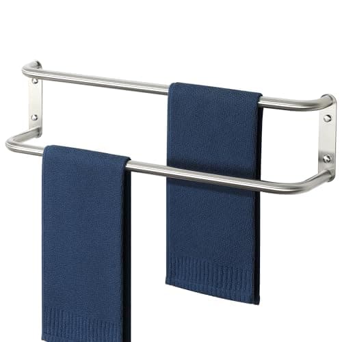 Image of Mooche Towel Rail Wall Mounted,Bathroom Towel Holder Double Towel Rack for Bathroom,SUS304 Stainless Steel 600MM Towel Shelf Double Towel Bars for Hotel,Kitchen,Drawing Room,Toilet（Brushed）