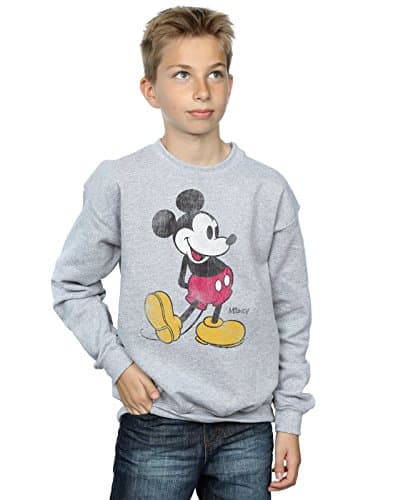 Image of Disney Boys Mickey Mouse Classic Kick Sweatshirt 9-11 Years Sport Grey