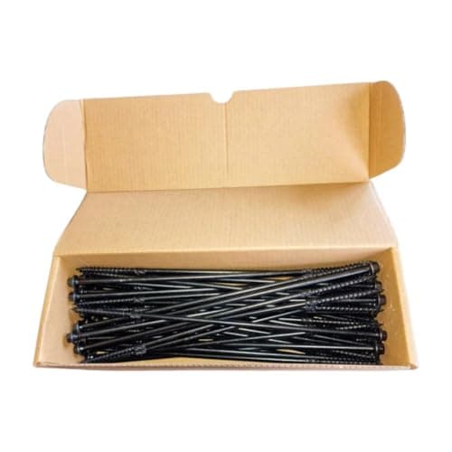 Image of MyPond Sleeper Wood Timber Screws 250mm x 6.3mm with Type 17 Cutting Tip and Knurl - Long Screw Pack, Hex Head Wood Screws for Railway Sleepers, Heavy Duty Timber Fixings - Screw Box, 50pcs