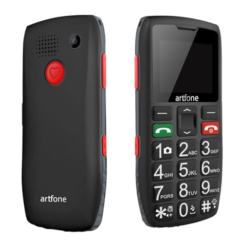 Image of artfone C1 Big Button Mobile Phone for Elderly丨SIM Free Senior Mobile Phones丨SOS Button丨Time Reporting丨Easy to Use Basic Mobile Phones丨Speed Dial丨FM丨Torch丨USB-C丨1800mAh Battery - Black