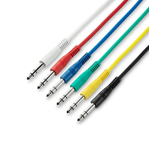 Image of Adam Hall 3 Star Series 0.9m 6.3mm Jack Stereo to 6.3mm Jack Stereo Patch Cable Set