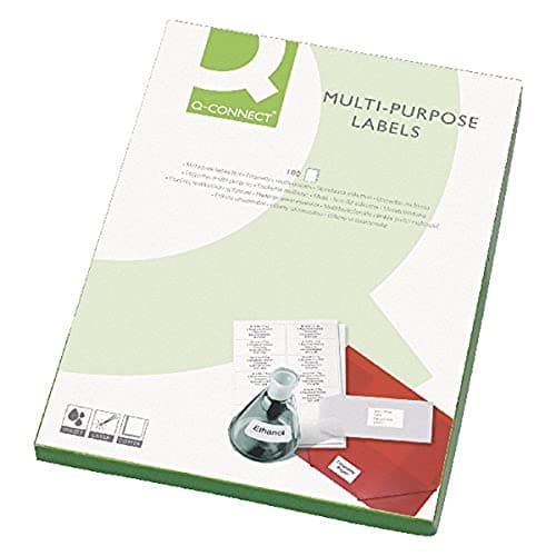 Image of Q-Connect Multi-Purpose Label 199.6x289mm 1 per A4 Sheet Pack of 100 White