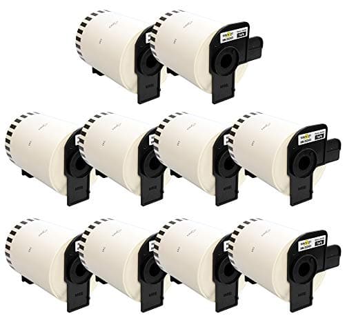 Image of Yellow Yeti 10 Rolls DK-22243 Continuous Length Paper Tape 102mm x 30.48m Address Labels Compatible with Brother P-Touch QL-1050 QL-1050N QL-1060N QL-1100 QL-1110NWB