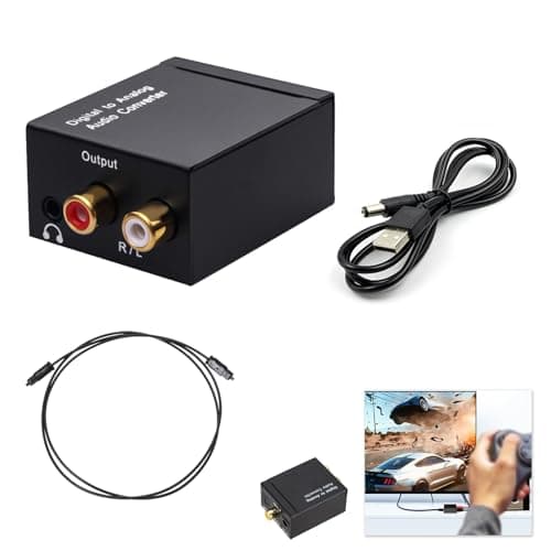 Image of DAC Converter 192kHz, Digital to Analog Audio Converter, Optical to RCA Converter Toslink Coaxial to RCA L/R 3.5mm Stereo Output with 1m Optical Cable for HDTV DVD, PS3/PS4, Blu-ray Players HD Devices