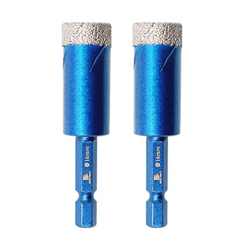 Image of BRSCHNITT 16mm Diamond Hole Saw Drill Bit - 2pcs/pack, Hex Shank Dry Drilling Diamond Core Drill Bit Set for Porcelain, Ceramic, Stone, Granite, Marble