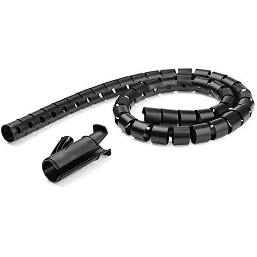 Image of StarTech.com 1.5m (4.9ft) Cable Management Sleeve - Spiral - 1" (25mm) Diameter - W/ Cable Loading Tool - Black (CMSCOILED)