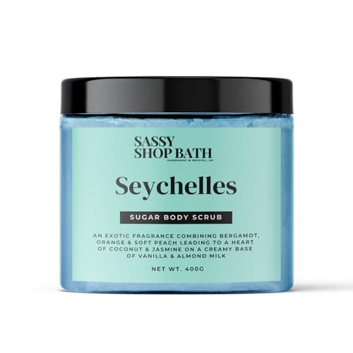 Image of Sassy Scents Seychelles Sugar Body Scrub | Exfoliating + Hydrating | Soft Smooth Skin | 400g