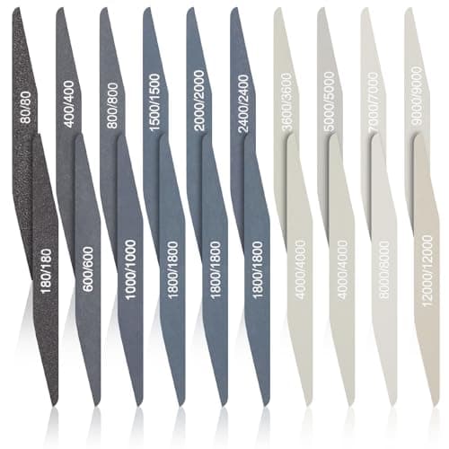 Image of Honoson 20 Pcs Sanding Sticks for Plastic Models 3D Print Polishing Sticks Assorted Metal and Wood Sanding Tools Accessory for Model Craft Amateur Beginner(Low Grits and High Grits,Double Angle Shape)