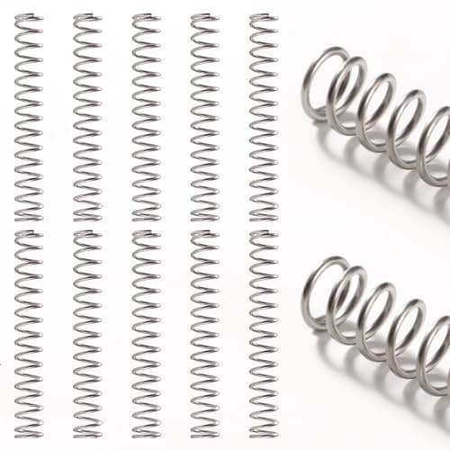 Image of VooGenzek 10 PCS 1.2 * 10 * 70 mm Compression Springs, Stainless Steel Springs, Coil Extended Compressed Spring, for Furniture Screen Doors Repair Projects