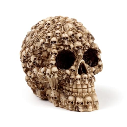 Image of Puckator Skull Made Out Of Skulls - Home Decoration- Desk Skull Ornament - Plastic Skull - Gothic Home Accessories - Mini Skulls - Human Skeleton Head - Goth Gifts For Men - Skull Themed