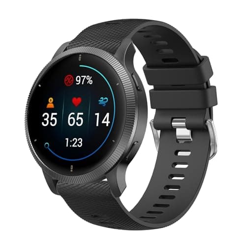 Image of Wanme Strap for Garmin Vivoactive 4 /Venu 2 /Venu 3, 22mm Silicone Quick Release Replacement Wristband for Garmin Forerunner 255/265 (Not Fit for Venu2 Plus)