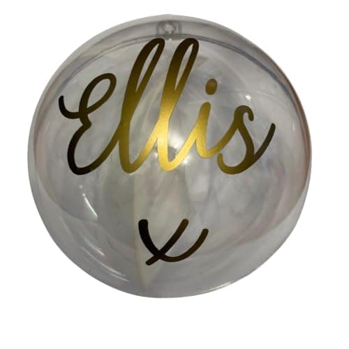 Image of Feather Personalised Memorial Christmas Clear Acrylic Bauble (10cm) Decoration Created by CleverCHIC