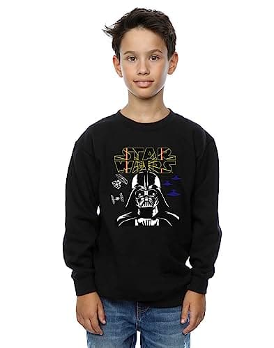 Image of Absolute Cult Star Wars Boys Darth Vader Comp Logo Sweatshirt Black 9-11 Years