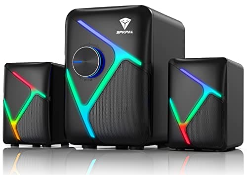 Image of SPKPAL 2.1 Computer Speakers for Desktop with Subwoofer, Dynamic RGB PC Speakers with 11W Stereo Sound, USB Powered Multimedia Speaker System with 3.5mm AUX-in for Laptop, Tablet, Monitor, Phone