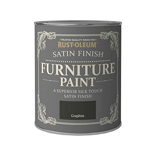 Image of Rust-Oleum Dark Grey Furniture & Skirting Board Paint in Satin Finish - Graphite 750ml