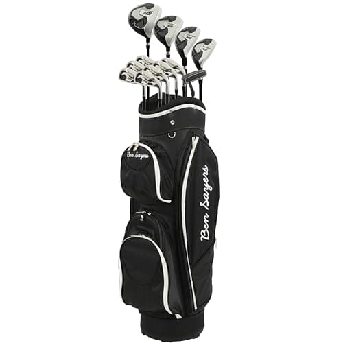 Image of Ben Sayers M8 13-Piece Golf Package Set | Complete Ladies Set | Full 12 Clubs Graphite Shafts with Cart Bag | Driver, Woods, Hybrids, Irons, Wedges & Putter | Right Hand
