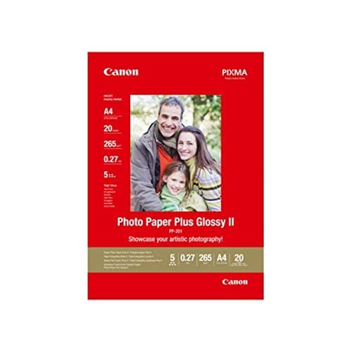 Image of Canon Photo Paper Plus II PP-201 - Glossy photo paper - A4 (210 x 297 mm) - 260 g/m2 - 20 sheet(s) - for PIXMA iP100, iP2600, iP2700, iX7000, MG8250, MP520, MX7600, MX850, PRO-1, PRO-10, 100