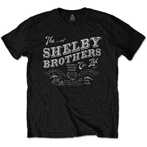 Image of Peaky Blinders Men's Tee: The Shelby Brothers T-Shirt, Black (Black Black), XX (Size:XX-Large)