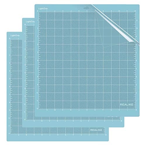 Image of REALIKE Light Grip Cutting Mat for Cricut Explore Machine,Cricut Expression Machine Maker 30.48cmX30.48cm 12x12 inch Adhesive Sticky Cutting Mats 3Pack Replacement Vinyl Cutting mat for Craft Sewing