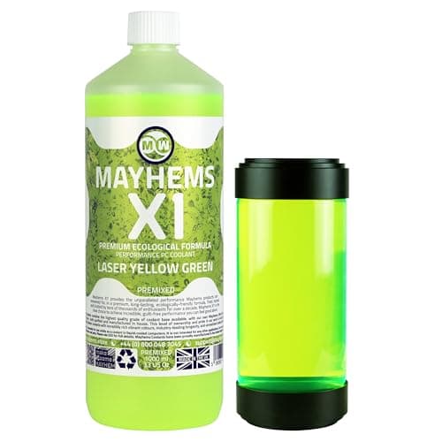 Image of Mayhems - X1 Premixed PC Coolant - Computer Water Cooling Fluid - Liquid Cooling, Eco Friendly Series, 1 Litre, Laser Yellow Green