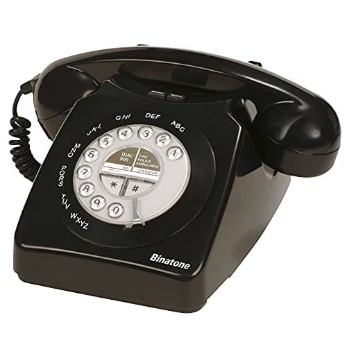 Image of Binatone Retro 1971 Corded Telephone, Redial, Telephone Line Powered, Black