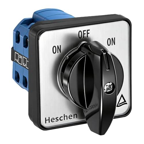 Image of Heschen Universal Rotary Cam Selector Changeover Switch, SZW26-20/B202.2, (ON)-OFF-(ON), Momentary Type, 660V 20A, 3 Position, 2 Phase, 8 Terminals