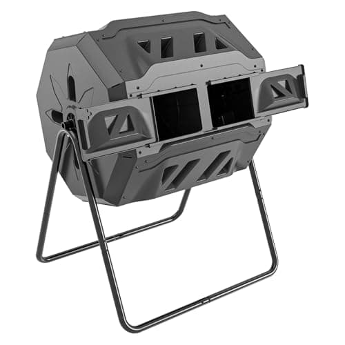 Image of SQUEEZE master 160L Dual Chamber Tumbling Compost Bin – Heavy Duty Rotating Garden Composter, Faster Composting with Better Air Circulation, Rotatable Compost Tumbler for Garden