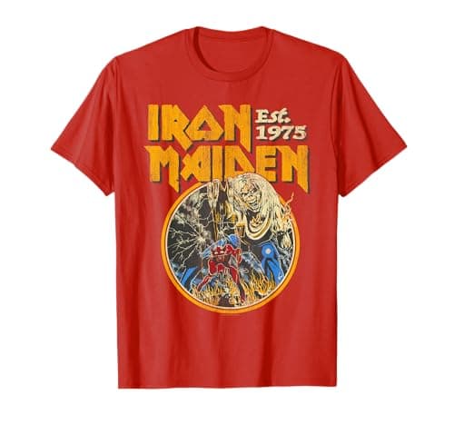 Image of Iron Maiden Vintage Beast Circle Red T-Shirt