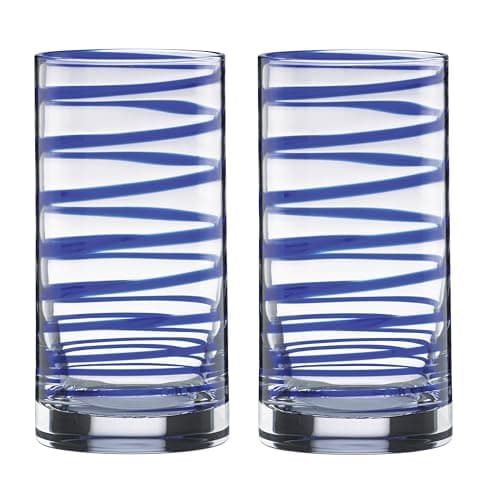 Image of kate spade new york Charlotte Street 2-Piece Highball Glass Set, 1 Count (Pack of 1), Blue