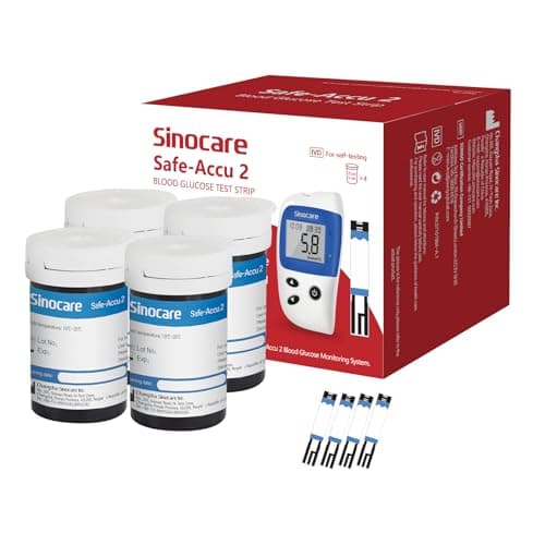 Image of Sinocare 100PCS Safe Accu2 Blood Sugar Test Strips, only for Safe Accu2 Glucose Monitor, only 100PCS Diabetes Testing Strips, Glucometer and Lans. Do NOT Includeed