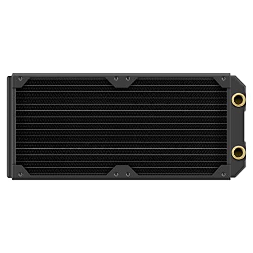 Image of Corsair Hydro X Series XR5 280mm NEO Water Cooling Radiator – Premium Copper Core – Optimised for Low-Noise – 2x140mm Fan Mounts – Screw Protection Plates – G1/4” Threads – Black