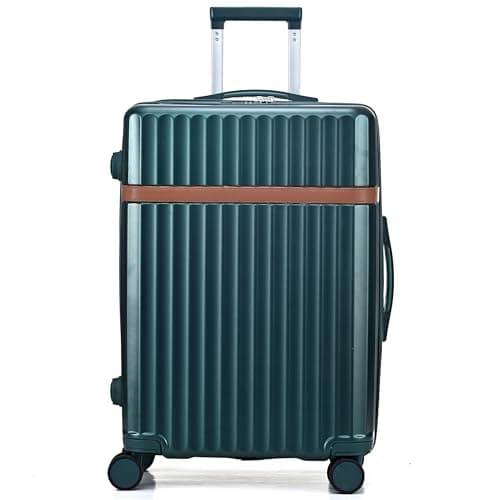 Image of RMW 24 Inch Medium Suitcase Lightweight Hard Shell Luggage with 360° Spinner Wheels 3-Digit Combination Lock, Airline Checked & Carry-On Compatible Travel Bag (Dark Green, Medium 24")