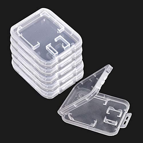 Image of Memory Card Case,20 Pcs Transparent Plastic Storage Holder Box for Micro SD CF XD TF SIM NM and Nano Cards