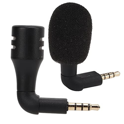 Image of Akozon Mini Omni Directional Condenser Flexible Microphone, 3.5mm Jack Adjustable 360° Surround Radio Portable Audio Mic for Smartphone